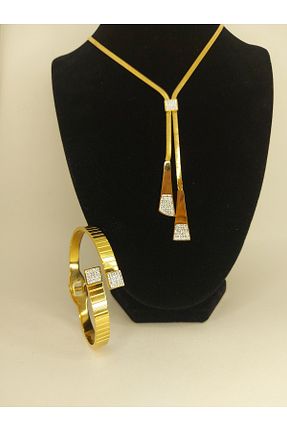ست استیل طلائی زنانه استیل ضد زنگ Romea - کد 865948847