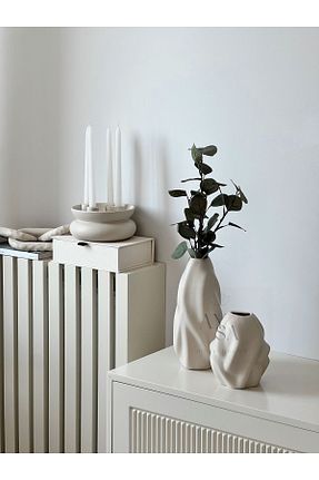 گلدان بژ سرامیک AYSA HOME DECOR - کد 844989730