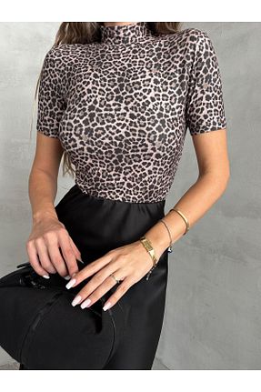 بلوز قهوه ای زنانه پلنگی SEDA FİDAN - کد 866796946