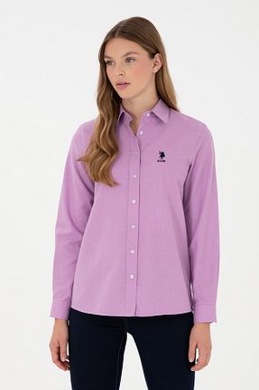 پیراهن زرشکی زنانه یقه پیراهنی U.S. Polo Assn. - کد 866805628