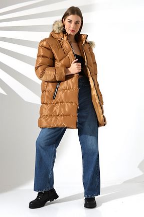 کاپشن قهوه ای زنانه رگولار Modanew - کد 867082320