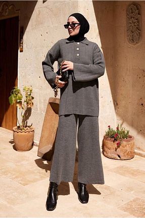 ست گرمکن حجاب طوسی زنانه Relaxed Moda Rosa - کد 872860610