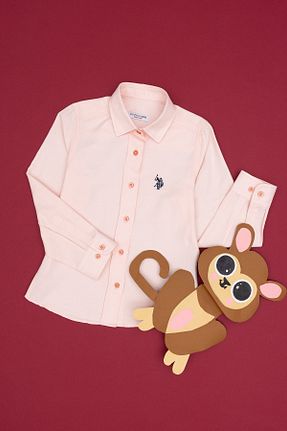 پیراهن صورتی بچه گانه یقه پیراهنی U.S. Polo Assn. - کد 866851243