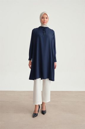 تونیک حجاب سرمه ای زنانه ویسکون Armine - کد 817916582