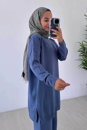 تونیک حجاب سرمه ای زنانه مخلوط ویسکون Ka Hijab - کد 341826036