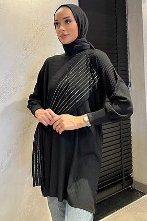 تونیک حجاب مشکی زنانه بافتنی Julude - کد 866970309