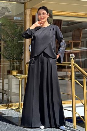 شلوار مشکی زنانه بافتنی FEVER - کد 866989235