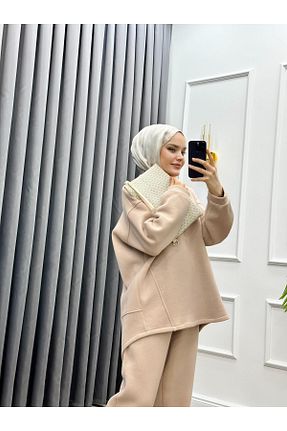 ست بالاتنه و پائین تنه بژ زنانه بافتنی bezenstore - کد 867006317