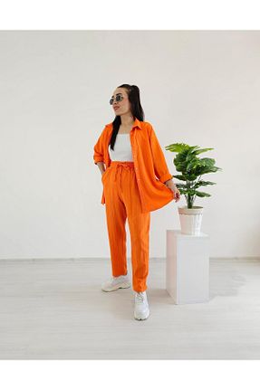 ست بالاتنه و پائین تنه نارنجی زنانه بافتنی Altı Üstü Butik - کد 867012138