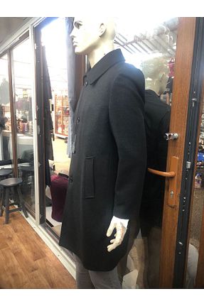 پالتو پشمی سایز بزرگ طوسی مردانه رگولار Fiyesmen - کد 867222690