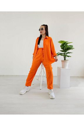 ست بالاتنه و پائین تنه نارنجی زنانه بافتنی Altı Üstü Butik - کد 867012138