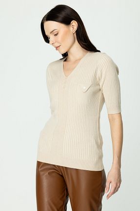 پلیور بژ زنانه ساده ON - کد 867044204