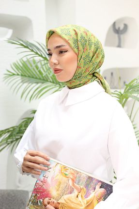 روسری طلائی پنبه ای SİLKHOMEE - کد 867720567
