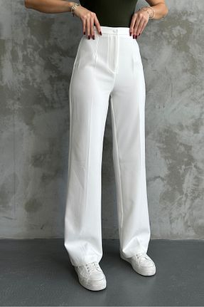 شلوار سفید زنانه بافتنی macharel jeans - کد 858120006