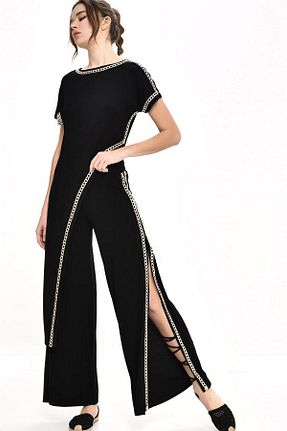 ست بالاتنه و پائین تنه مشکی زنانه تریکو DQMANE - کد 824205735