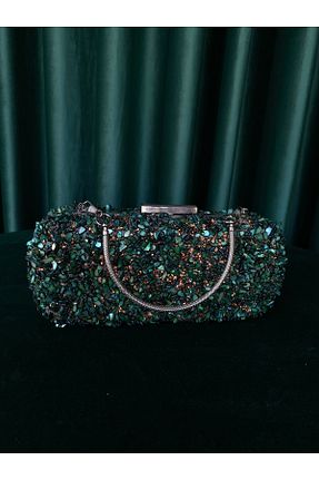 کیف مجلسی سبز زنانه جیر QUEENEMERALD - کد 867540809