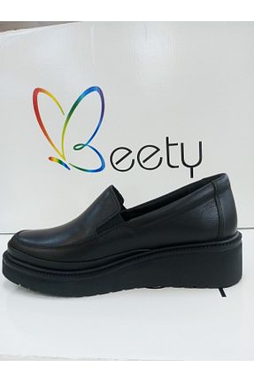 کفش کژوال مشکی زنانه چرم خالص Beety - کد 867072211