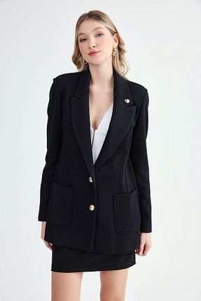 کت مشکی زنانه رگولار Vitrin - کد 867075625