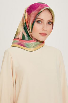 روسری صورتی کرپ ساتن ابریشم Armine - کد 867097216