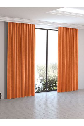 پرده زمینه نارنجی پلی استر Perle - کد 88542377