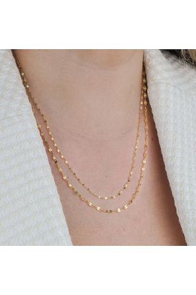 گردنبند طلا طلائی زنانه 14 عیار Burcu Kuyumculuk - کد 867282628