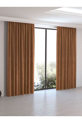 پرده زمینه قهوه ای پلی استر Perle - کد 87258264