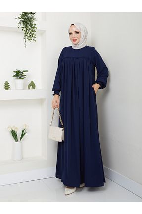 کلاه و ابایا سرمه ای زنانه پنبه پلی استر kevser ferace - کد 867100125