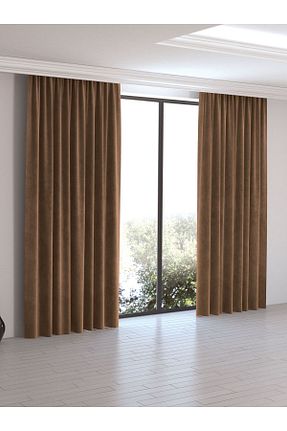 پرده زمینه قهوه ای پلی استر Perle - کد 87751866