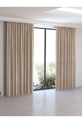 پرده زمینه بژ پلی استر Perle - کد 87757150