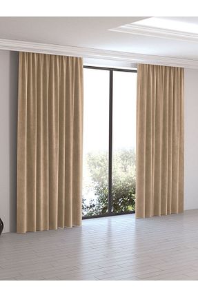 پرده زمینه بژ پلی استر Perle - کد 87751499