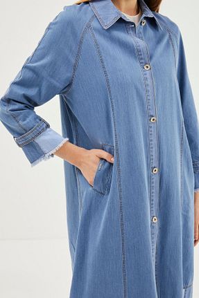 ترنچکت آبی زنانه بدون آستر Zühre - کد 858925178