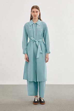 کلاه و ابایا فیروزه ای زنانه بافتنی Zühre - کد 822730773