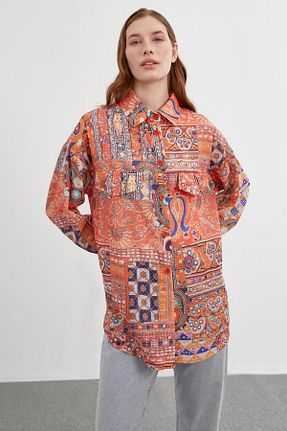 بلوز نارنجی زنانه ساده Zühre - کد 812891096
