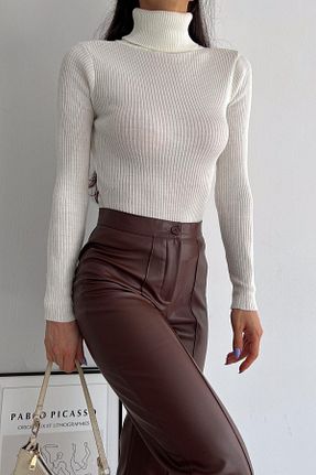 پلیور نباتی زنانه ساده Mossta - کد 761522837