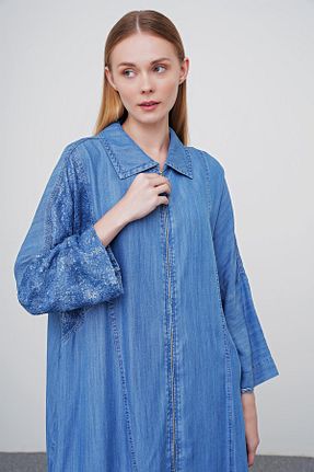 کلاه و ابایا آبی زنانه بافتنی Zühre - کد 849081697