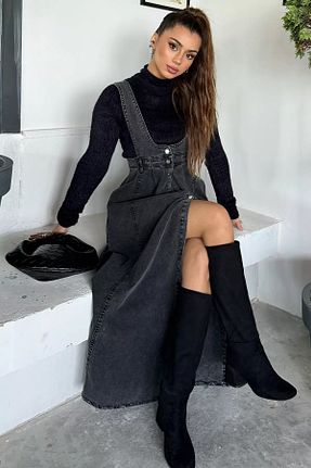 لباس طوسی زنانه جین GÜLSELİ - کد 867105419