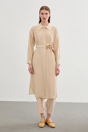 کلاه و ابایا بژ زنانه بافتنی Zühre - کد 822730177