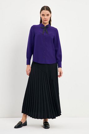 بلوز بنفش زنانه ساده Zühre - کد 867106325