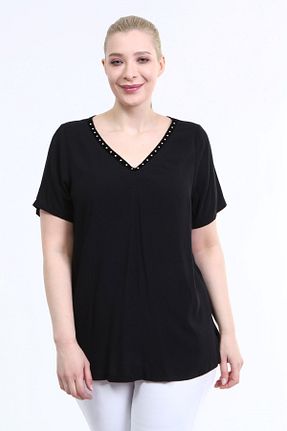 بلوز سایز بزرگ مشکی زنانه سایز بزرگ Myline - کد 100436896