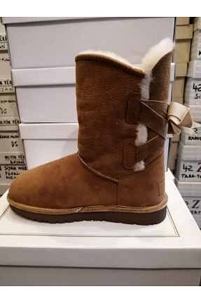 بوت / نیم بوت قهوه ای زنانه چرم خالص Butik Tülin - کد 867116110
