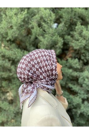 روسری قهوه ای پنبه پلی استر SELİNAY ATELIER - کد 867115750
