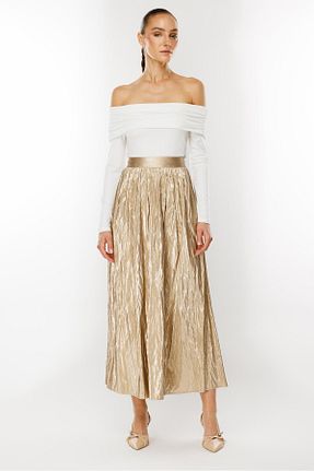 دامن طلائی زنانه ساده Moda İlgi - کد 867122688