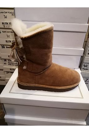 بوت / نیم بوت قهوه ای زنانه چرم خالص Butik Tülin - کد 867116110