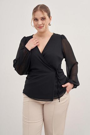 بلوز مشکی زنانه ساده Myline - کد 819092191