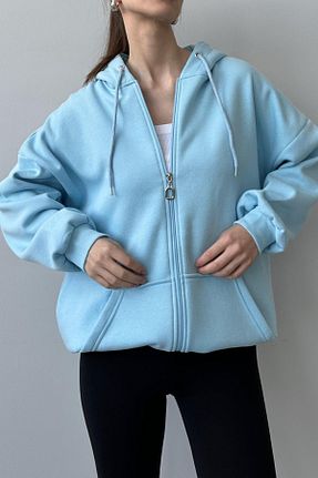 سوئیشرت آبی زنانه ساده sportiness - کد 866323037