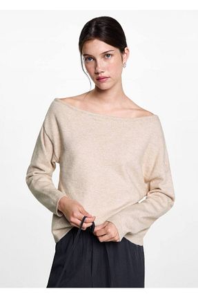 پلیور بژ زنانه ساده MANGO Teen - کد 859062255