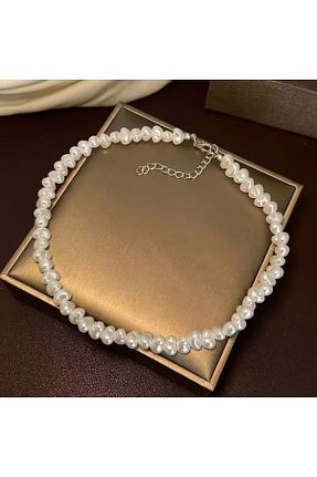 گردنبند مروارید سفید نقره NBS Beautiful Naturel Stones - کد 867123660