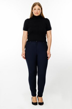 شلوار سایز بزرگ سرمه ای زنانه بافتنی Moda İlgi - کد 358917594