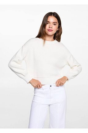 پلیور سفید زنانه رگولار MANGO Teen - کد 860750206