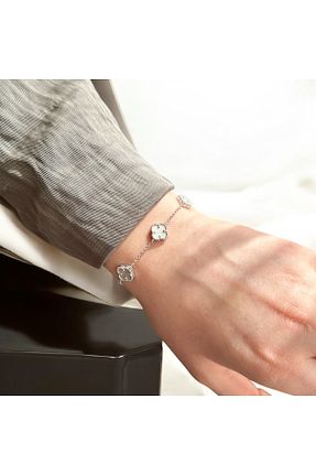 دستبند نقره سفید زنانه 925 عیار LOTUS JW - کد 863115217